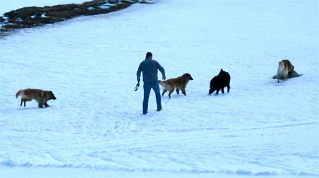 Kjartan with our dog..